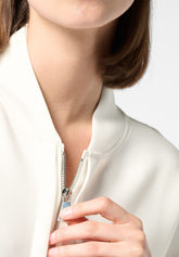 Felpa con Zip in Tessuto Tecnico Modal Boarding Pass - Avorio - Ivory | Oroblù