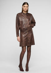 Minirock aus Kunstleder im Vintage-Look Ecoleather - Dunkelbraun - Dark brown | Oroblù