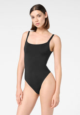 Body Spallina Stretta in Eco-Microfibra Elasticizzata Skinwear - Nero - Black | Oroblù