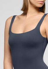 Body Spallina Stretta in Eco-Microfibra Elasticizzata Skinwear - Hematite - Hematite 1 | Oroblù