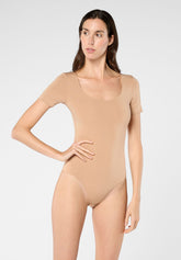 Body Maniche Corte in Eco-Microfibra Elasticizzata Skinwear - Nudo - Skin | Oroblù