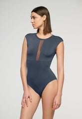 Body Smanicato in Microfibra Elasticizzata Skinwear - Hematite - Hematite 1 | Oroblù