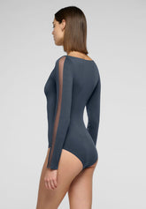 Body Maniche Lunghe Microfibra Elasticizzata Skinwear - Hematite - Hematite 1 | Oroblù