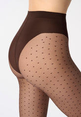 Collant Velato effetto Tulle con Micro Pois Plumetis 30 - Caffè - Moka | Oroblù