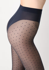 Collant Velato effetto Tulle con Micro Pois Plumetis 30 - Blu 11 - Blue 11 | Oroblù