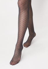 Collant Velato effetto Tulle con Micro Pois Plumetis 30 - Blu 11 - Blue 11 | Oroblù