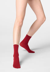 Calzino Corto in Modal e Cashmere Cheryl - Rosso Intenso - Deep red | Oroblù