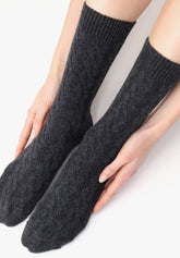 Calzino in Lana e Cashmere Gwen - Nero Melange - Black melange | Oroblù