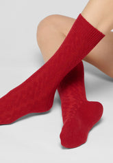 Calzino in Lana e Cashmere Gwen - Rosso Intenso - Deep red | Oroblù