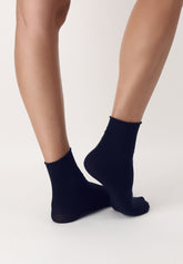Calzino Corto in Lana superwash Nives - Blu 11 - Blue 11 | Oroblù