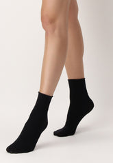 Calzino Corto in Lana superwash Nives - Nero - Black | Oroblù