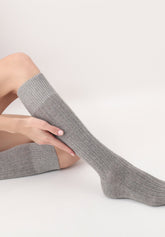 Gambaletto Coprente in Lana Alpaca e Cotone Jasmine - Grigio Melange - Grey melange | Oroblù