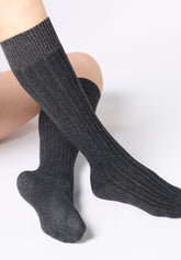 Gambaletto Coprente in Lana Alpaca e Cotone Jasmine - Nero Melange - Black melange | Oroblù