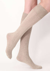 Gambaletto Coprente in Lana Alpaca e Cotone Jasmine - Beige Melange - Beige melange | Oroblù