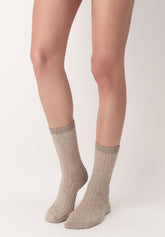 Calzino in Lana e Cotone Jasmine - Beige Melange - Beige melange | Oroblù