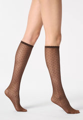 Gambaletto Velato Micro Pois Plumetis 30 - Caffè - Moka | Oroblù