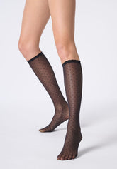 Gambaletto Velato Micro Pois Plumetis 30 - Nero - Black | Oroblù