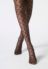 Collant semi Velato Floral Fancy 30 - Nero Daisy - Daisy | Oroblù