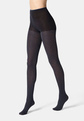 Collant Coprente Tie Pattern 50 - Nero e Cielo - Black/sky | Oroblù
