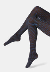 Collant Coprente Tie Pattern 50 - Nero e Cielo - Black/sky | Oroblù
