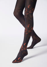 Collant Coprente Shaded Leaves 50 - Nero - Black | Oroblù
