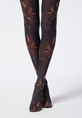 Collant Coprente Shaded Leaves 50 - Nero - Black | Oroblù