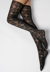 Collant effetto Reggicalze con Culotte Desire Lace 40 - Nero - Black | Oroblù