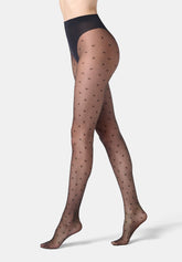 Collant Velato Motivo Floreale Floret 20 - Nero - Black | Oroblù