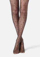 Collant Velato Motivo Floreale Floret 20 - Nero - Black | Oroblù