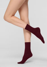 Calzino a Coste in Cotone Bio Rib - Bordeaux 11 - Bordeaux 11 | Oroblù