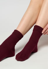 Calzino a Coste in Cotone Bio Rib - Bordeaux 11 - Bordeaux 11 | Oroblù