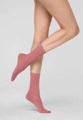 Calzino Ankle A Costine Sottili in Filo di Scozia - Peony - Peony 12 | Oroblù