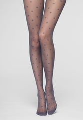 Transparente Strumpfhose mit Tupfenmuster Veil Dots 30 - Hematite - Hematite 1 | Oroblù