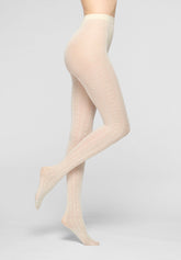 Soft Lyocell Tights Texture Grace - Wool White - Wool | Oroblù