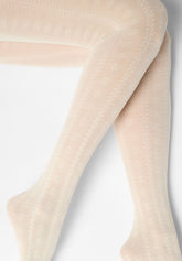 Soft Lyocell Tights Texture Grace - Wool White - Wool | Oroblù