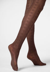 Soft Lyocell Tights Texture Grace - Chocolate 3 - Chocolate 3 | Oroblù