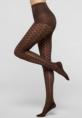 Halbdeckende Strumpfhose Bioderived Sneakers Wave - Schokolade 3 - Chocolate 3 | Oroblù
