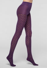 Collants semi-opaques Bioderived Sneakers Wave - Violet 25 - Violet 25 | Oroblù
