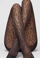 Collant Velato Abstract Wild 30 - Nero/Cioccolato - Black/chocolate | Oroblù