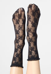Calzino semi-velato effetto Pizzo Floreale Stylish Lace 30 den - Nero - Black | Oroblù