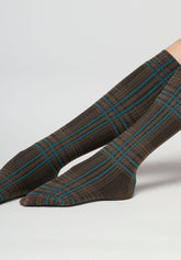 Opaque Knee-Highs Scottish Flair 60 - Brown 4 - Brown 4 | Oroblù