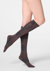 Opaque Knee-Highs Scottish Flair 60 - Black - Black | Oroblù