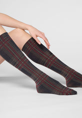 Opaque Knee-Highs Scottish Flair 60 - Black - Black | Oroblù