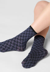 Twins Dual Texture Opaque Short Socks Two-Pack - Hematite - Hematite 1 | Oroblù