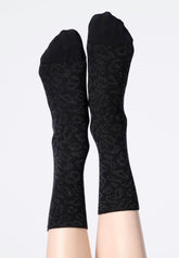 Chaussettes courtes en coton chaud avec détails Lamé Glam Spots - Noir - Black | Oroblù