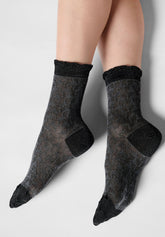 Kurze Socke Bloom Knit - Grau Melange - Grey melange | Oroblù