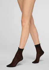 Short Socks Bloom Knit - Chocolate - Chocolate | Oroblù