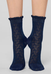Short Socks Bloom Knit - Blue - Blue | Oroblù
