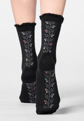 Calzino Corto in Cotone Floral Band - Nero - Black | Oroblù