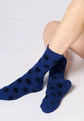 Short Socks Velvet Dots - Navy Blue 2 - Marine 2 | Oroblù